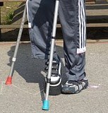 Man with crutches