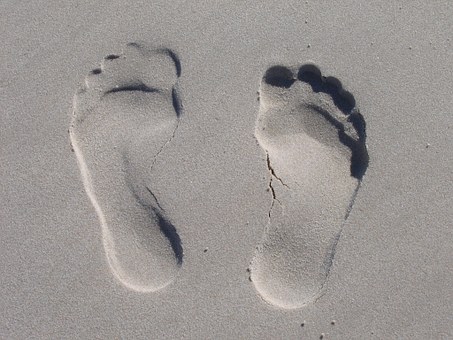 footprints in the sand