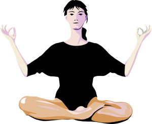 graphic of woman doing yoga