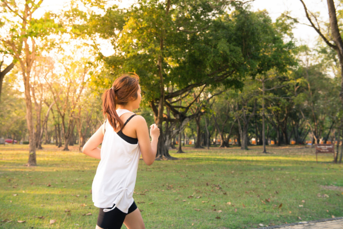 a jogger running on outdoors